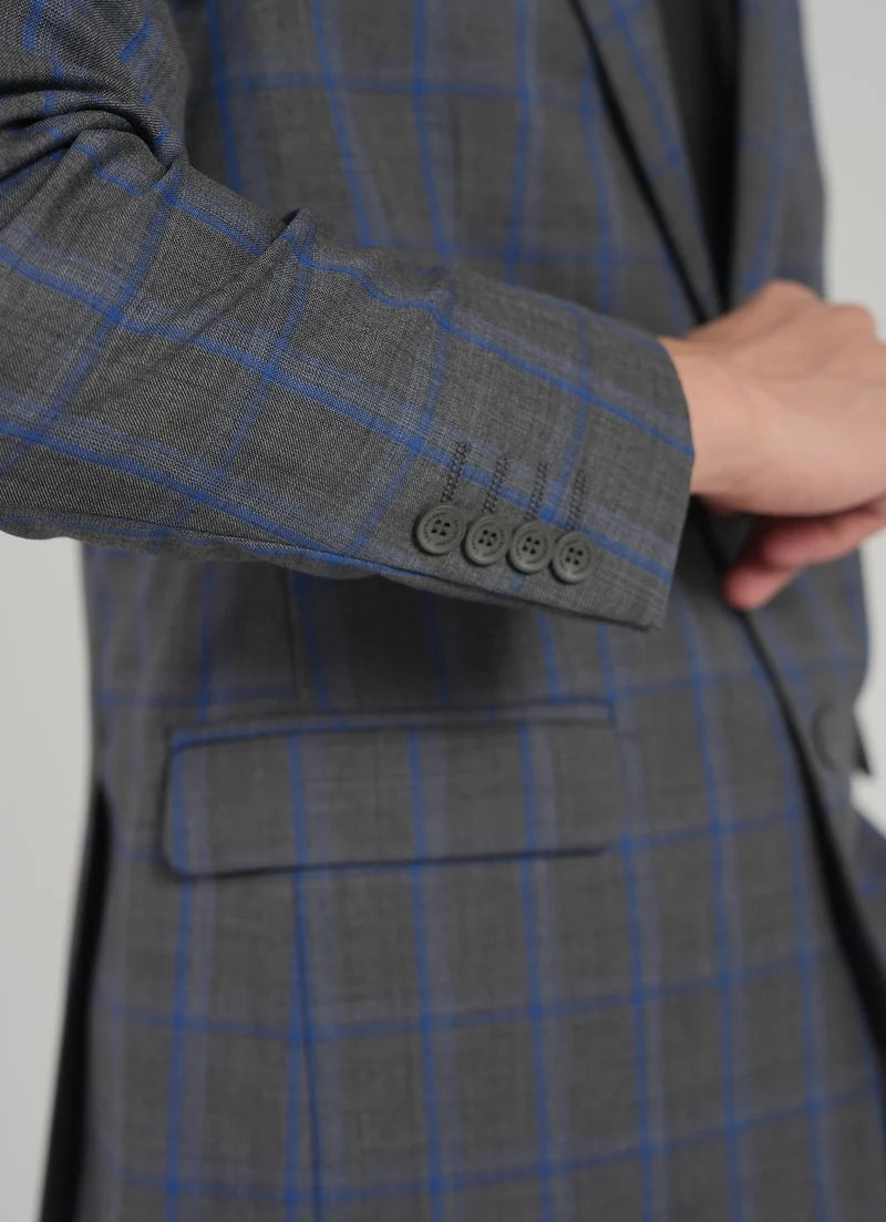 Grey Checked 2 Piece Suit - Bellini Super 100’s