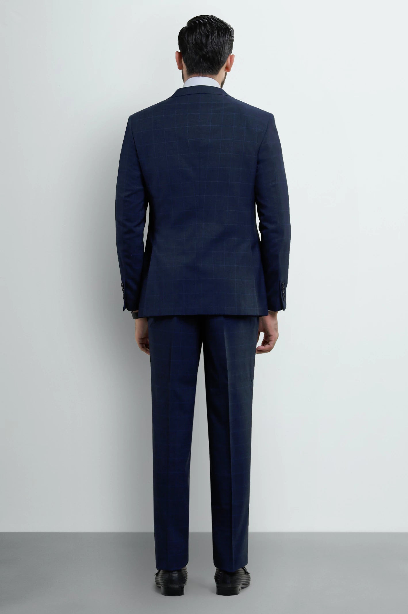 Mens D-Blue Check 2PC Suit