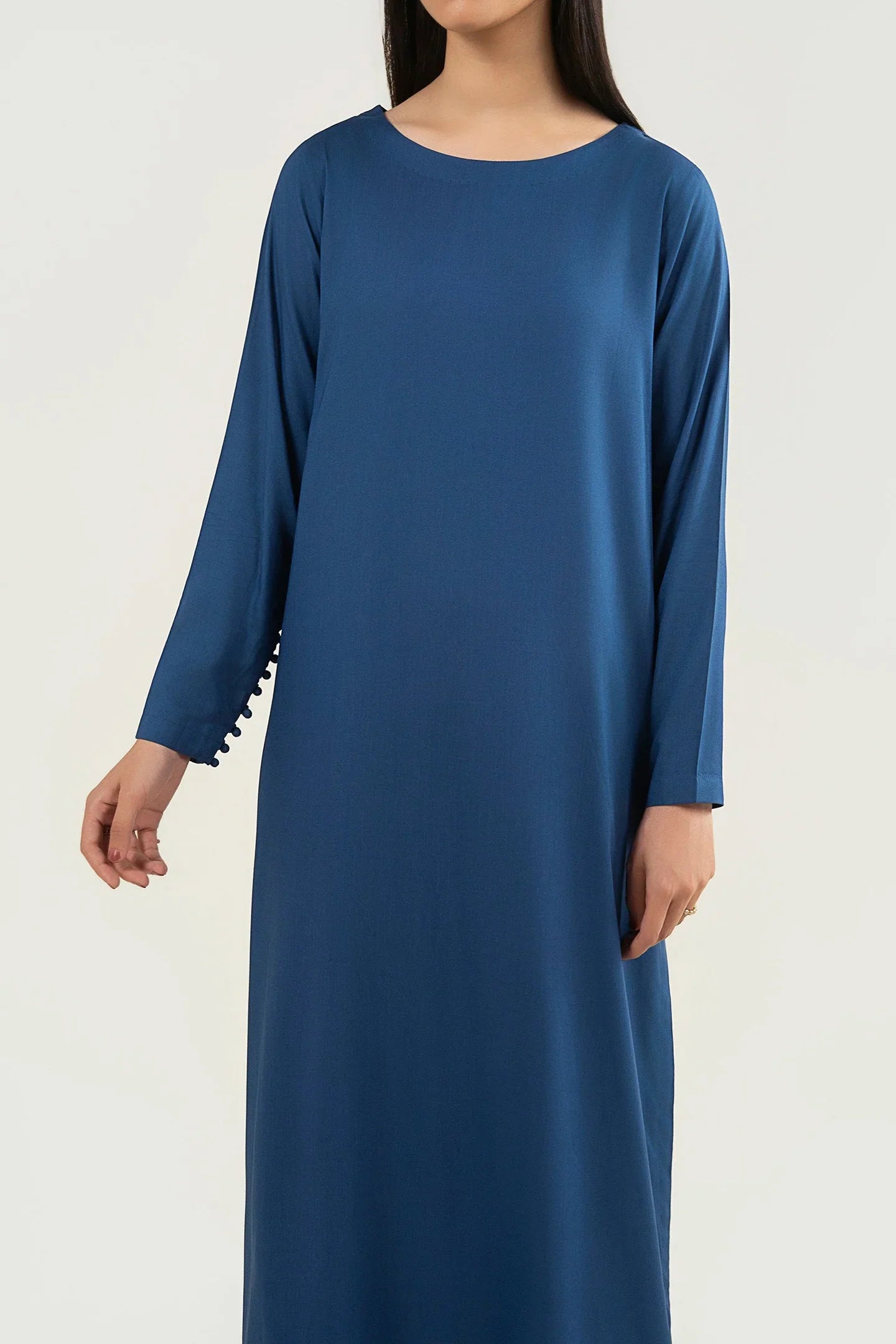 Teal Blue Floor Length Kurta Palazzo Suit - Bin Ahmad