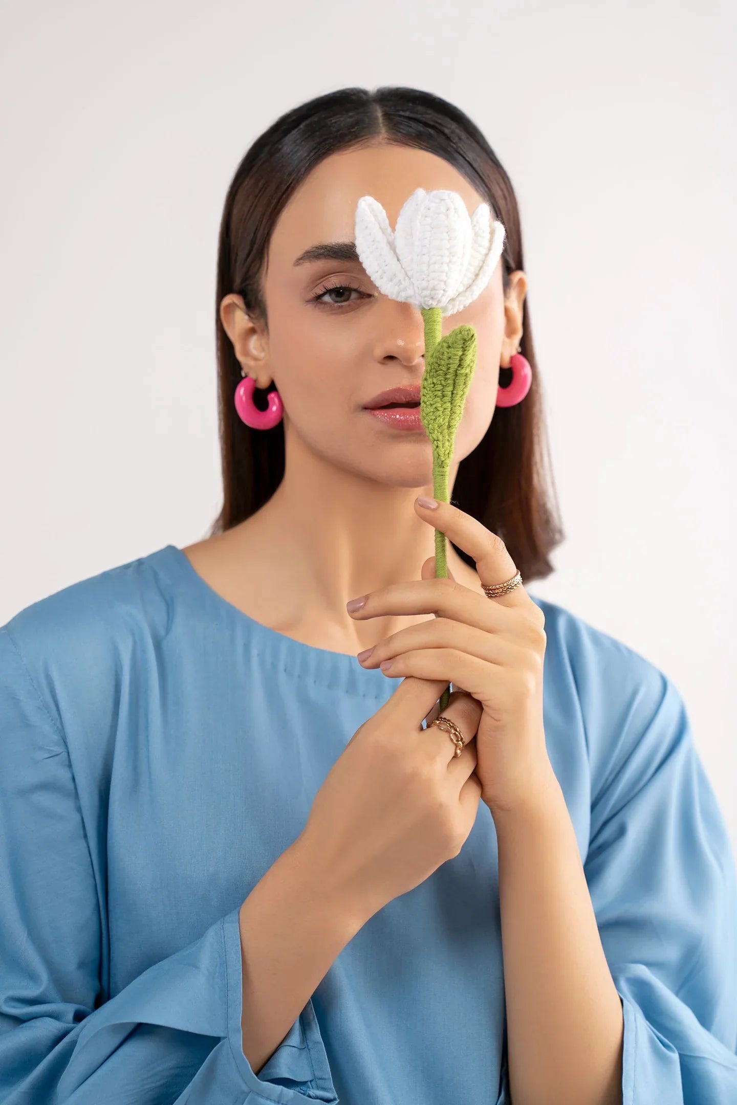 Sky Blue Floor Length Kurta Trouser Suit - Bin Ahmad