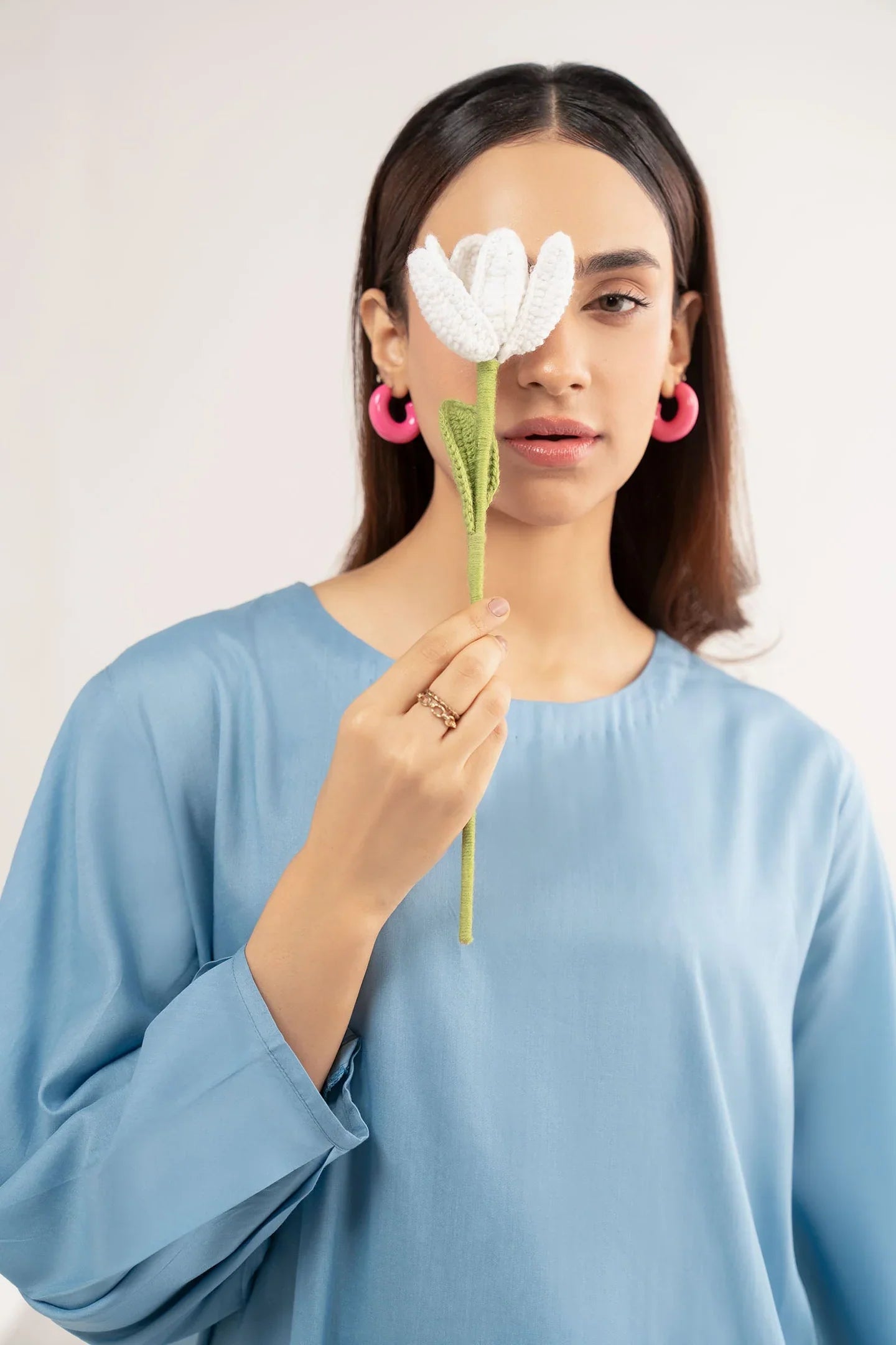 Bin Ahmad Sky Blue Long Kurta with Trouser - Side View