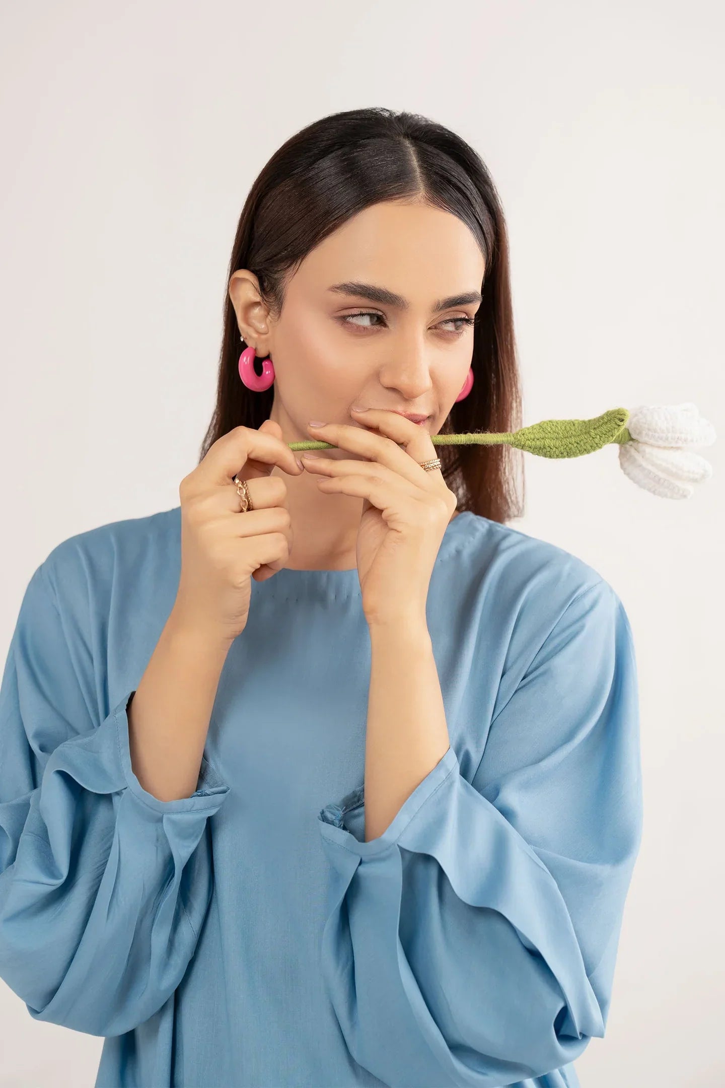 Sky Blue Lawn Kurta Sleeve and Fabric Detail - Bin Ahmad